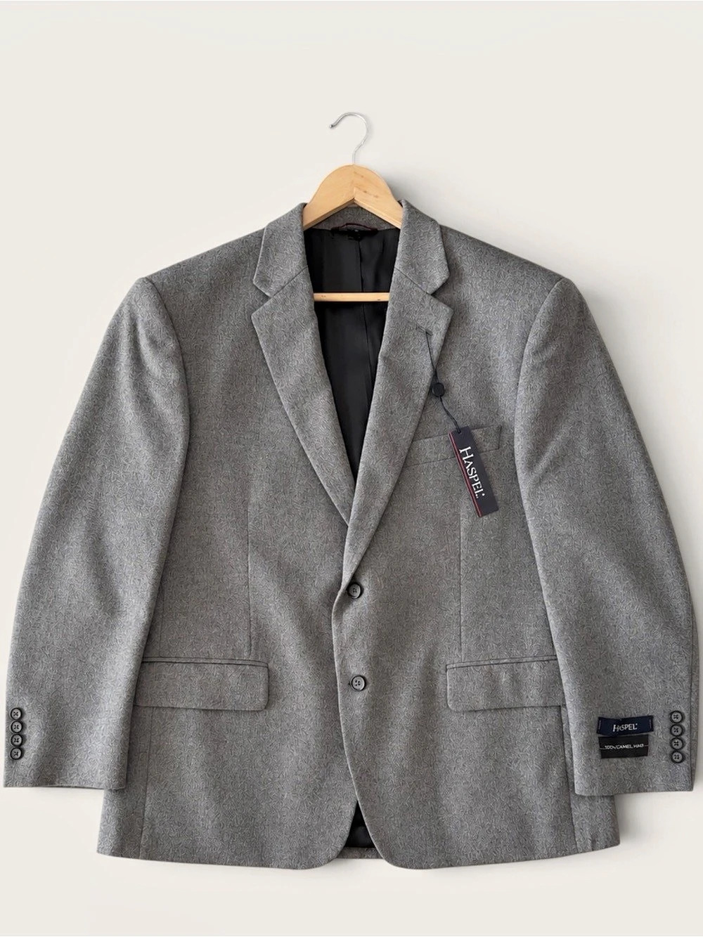 Haspel 100% Camel Hair Sport Coat Gray Size 44S